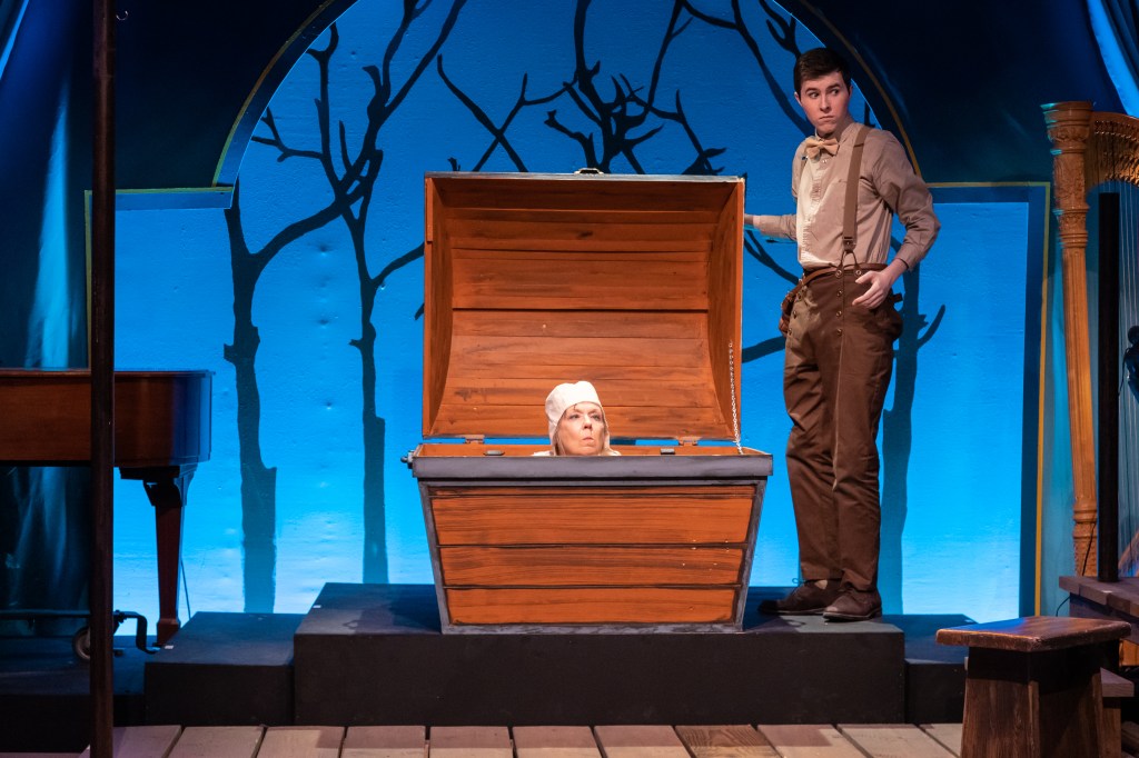 The Mute in the Fantasticks at Town Hall Arts Center 2021. With Diane Wziontka Photo: Rachel Graham.